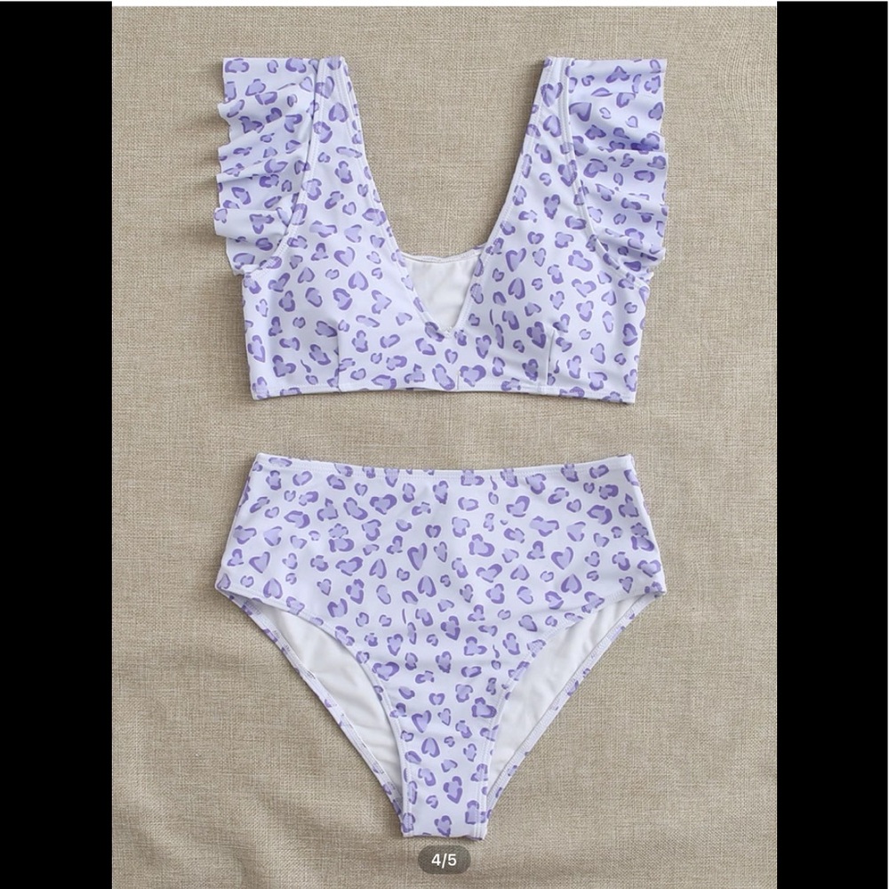 Shein purple cheetah swimsuit. High wasted!